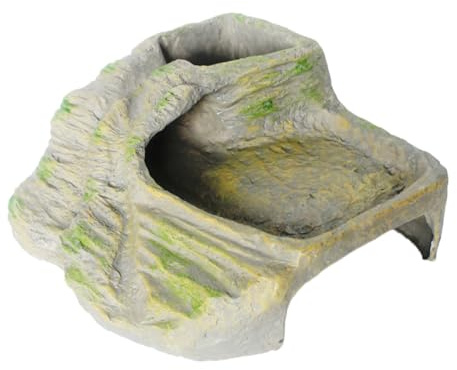 HIAKDOFT Plateforme de pour Reptiles Résine Cachette Naturelle pour Lézards et Tortues Décor Réaliste pour Terrarium Refuge et Aire Escalade pour Tortue Terrestre