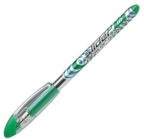 Schneider Schreibgeräte Kugelschreiber Slider Basic, Kappenmodell, M, grün, Schaftfarbe: transparent