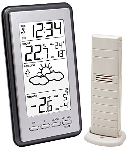 La Crosse Technology WS9130 Station météo avec Températures Intérieur/Extérieur - Gris Métallique
