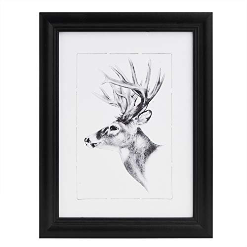 WOLTU Cornice per Foto 13x18cm, Portafoto in Legno Massello e Pannello in Plastica, Cornice da Parete e Tavolo, Collage Foto, Nero