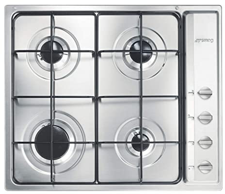 SMEG Gaskochfeld SELEZIONE - S64S, Edelstahlfarben/schwarz