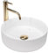 Rea Waschbecken Waschtisch Aufsatzwaschbecken Keramik Handwaschbecken Aufsatz Waschschale Marmor Grau Matt Rund 36x36
