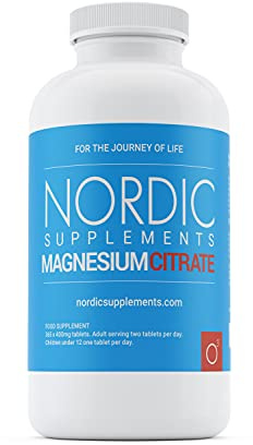 Magnesium Citrate 400mg 365 Tablets - 6 Months Supply of Magnesium Tablets - Made in The UK by Nordic Supplements