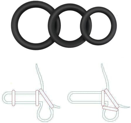 3 PCS Penisring för män fördröjd ejakulation erektion sexxx leksaker för par penisring mandelayringar （svart）