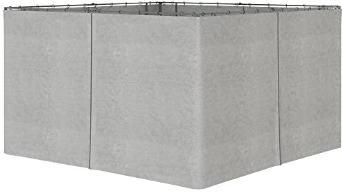 Outsunny 4 paredes laterales para pabellón de jardín cenador rígido 300 x 400 cm proteger de la lluvia viento sol gris