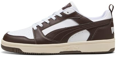 PUMA Rebound V6 Low Unisex Sneaker, Puma White Chocolate Alpine Snow, 43 EU