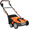 GOPLUS 2 in 1 elektro Vertikutierer Rasenlüfter, 2/3-stufige Arbeitstiefe einstellbar, 32/38 cm Arbeitsbreite, 30/45L Fangkorb, inkl.Messerwalze und Vertikutierwalze(Orange, 1800W-114 x 58 x 86-104cm)
