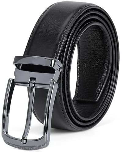 KTMOUW Cinturones Hombre Cinturon Cuero Hombre 32 mm Cinturón Clásico para Trajes Jeans Trabajo 115cm 125cm 135cm Negro Marron