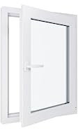 Ventana de PVC - 700 x 900 mm -Triple Acristalamiento - Blanco -mango a la izquierda