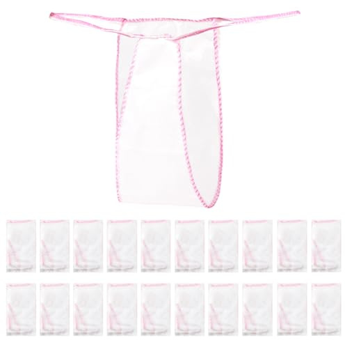 FUIPVGI 20 Pezzi Tanga Donna Monouso, Tanga e Getta, Monouso Estetica Slip, Mutande USA e Getta, per Massaggi in Salone Prendere Il Sole, Abbronzatura Spray, Non Tessuto per Bikini(Bianco)
