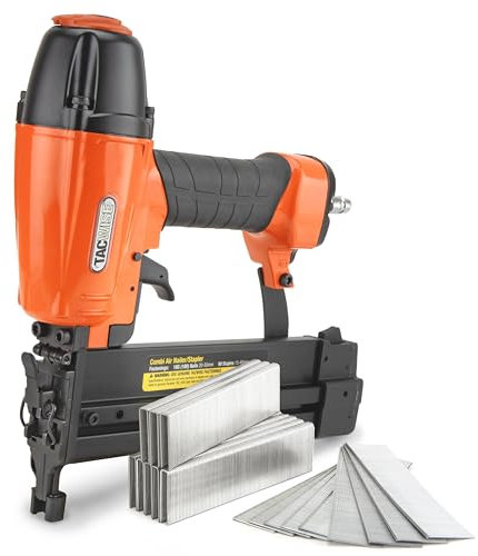Tacwise 1804 Clavadora/Grapadora Neumática 2 en 1 con 1000 Clavos tipo 18G/30 mm y 800 Grapas tipo 90/25 mm