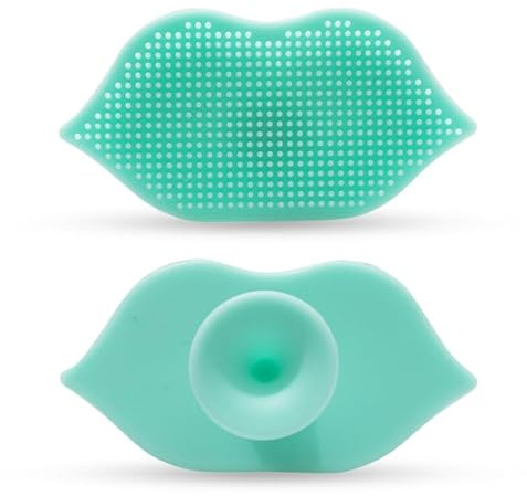 Silikonskrubbare ansiktsrengöringsborste, premium silikon duschborste för närande rengöring och exfoliering av din hud, mångsidig kroppsborste för dusch och bad, grön