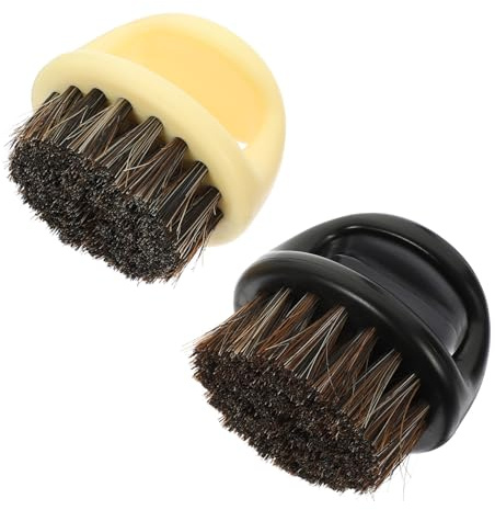 LOORGVEL Cepillo para Bigote para Hombres 2 Piezas Cerdas de Abs para Limpiar Cabello Quebrado y Reducir Picazón, Peine Negro y Beige para Peinado y Aseo Personal
