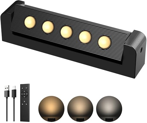 PopoIron 5500mAh Indoor Spotlights with Daily Auto Timer, Rechargeable Picture Lights, Wireless Accent Lighting Dimmable & 3CCT, Remote Control LED Uplighting for Plants, Wall Display & Artwork