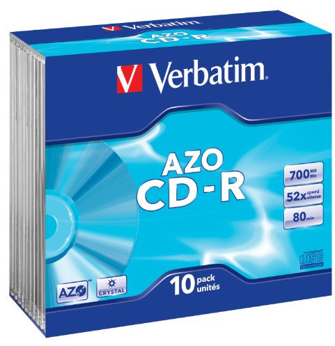 Verbatim SuperAZO Crystal Surface 48x 700 MB CD-Rohlinge im Slim Case 10er Pack