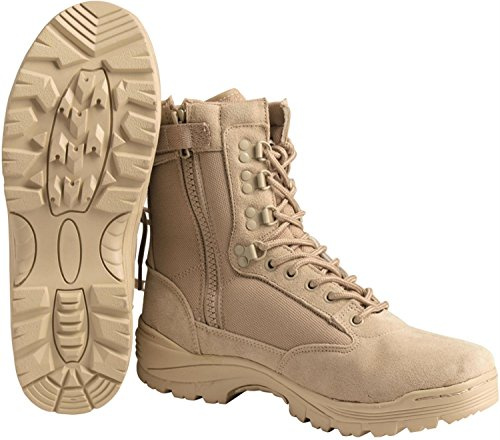 Normani Unisex's Combat Boots, Khaki, 8 US