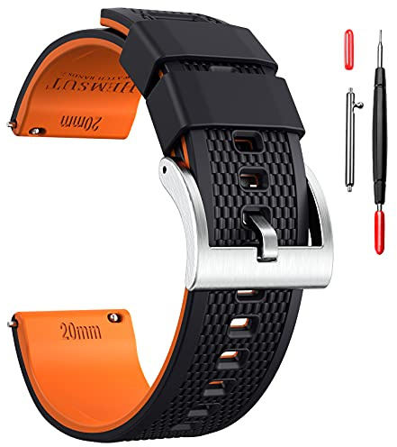 hemsut h 22mm Silikon Uhrenarmbänder, Silicone Watch Band Schnellverschluss Kautschuk Uhrenarmband für Männer Frauen Soft Ersatz