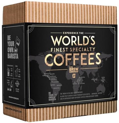Innovatives Kaffee Geschenk Set für Männer & Frauen - 7 Beste Single Estate Spezialitäten & Bio Kaffees Aus Aller Welt | Brauen & Genießen Sie Jederzeit & Überall | Probierset für Kaffeeliebhaber