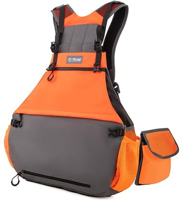 TKLoop Upland Hunting Vest Pheasant Upland Strap Bird Vest Tactical Vest Orange Grey with Blood-Proof Lining