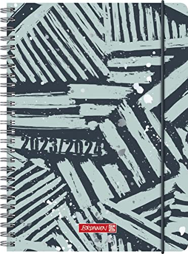BRUNNEN Schülerkalender „Razzle Dazzle“ 2023/2024 2 Seiten = 1 Woche A5 schwarz/blau