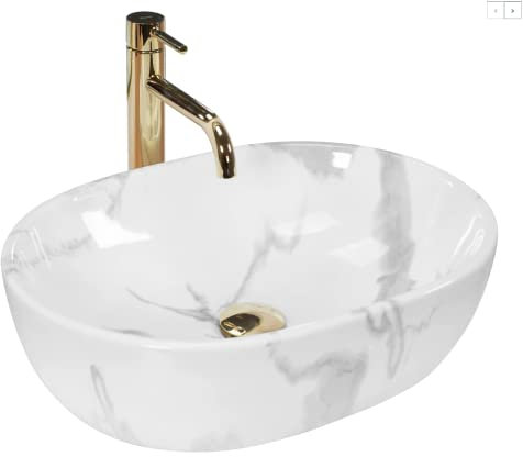 Rea U8001, Lavabo da appoggio AMELIA MARMO SHINY, Stone