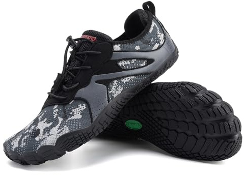 SAGUARO Chaussures de Trail Homme Femme Respirant Antidérapant Chaussures de Barefoot Minimalistes Chaussures de Sport Été Extérieur Chaussures de Course, Camo 46 EU