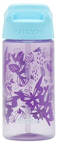 Smash Water Bottle 450ml - Purple Butterfly Design