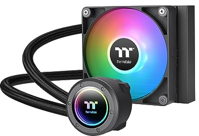 Thermaltake TH120 ARGB Sync V2 CPU Liquid Cooler/AlO Liquid Cooling/Fan 120mm*1/PWM 500~2000 RPM/Mirror Waterblock/MB ARGB Sync Control, CL-W360-PL12SW-A , Black