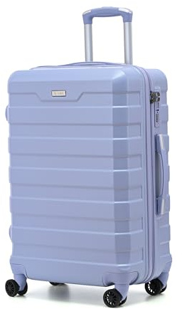 RMW Suitcase Large Medium Cabin Size | Hard Shell | Lightweight | 4 Dual Spinner Wheels | Trolley Luggage Suitcase | Hold Check in Luggage | TSA Combination Lock (Purple, Medium 24)