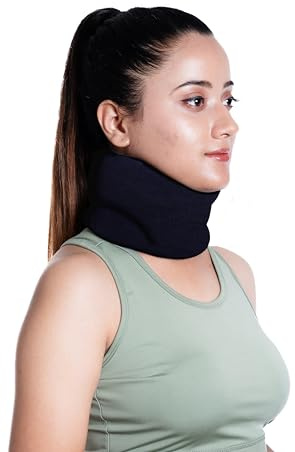 Wonder Care_Nackstöd för sömn cervikal krage lindrar nacksmärta och nackstöd mjukt skumomslag lindrar cervical ryggradstryck för kvinnor och män svart - Large