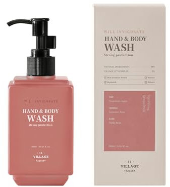 [VILLAGE11FACTORY] HAND & BODY WASH - WILL INVIGORATE (300ml) Koreanische Pflege – Körper- und Handseife – Belebend – Grapefruit und Lavendel