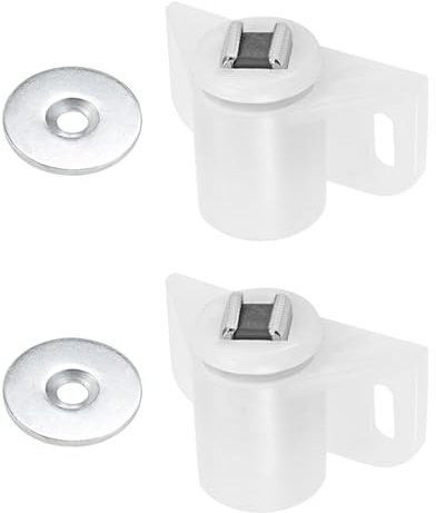 DTGN 35x22mm(LxW) Magnetic Touch Latch - 2 Pack - Good for Kitchen Cupboard Drawer Furniture - Plastic Magnetic Catch Latch Closures - White
