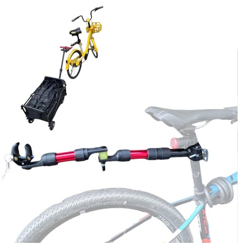Bike Trailer Hitch Connector for Portable Folding Wagon Collapsible Steel Garden Cart“ Wagons Carts Bicycle Trailer for Grocery Sports Garden Shopping Camping (Split Type)