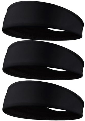 3er-Pack Stirnbänder für Herren, elastische Sport-Stirnbänder für Herren/Frauen – mit Innengriffstreifen, um das Stirnband sicher an Ort und Stelle zu halten, passend für alle Kopfgrößen,