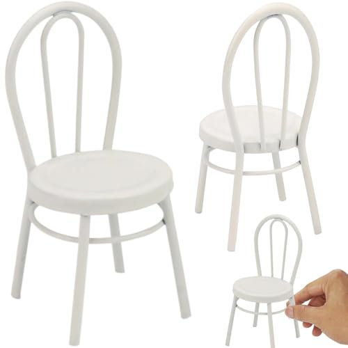 Mini sedia da 2 pezzi, sedia in metallo mobili da bambola realistica 1 12 mobili per bambole mobili bambola mini sedie cornice per accessori per la casa da pranzo