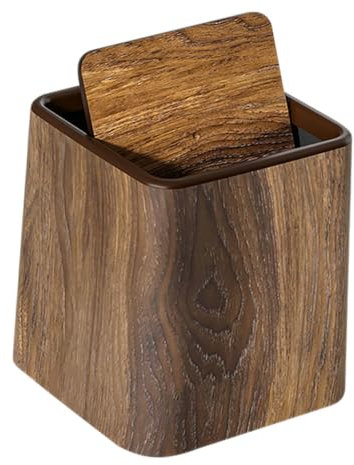 TEMPNAP Schreibtisch Mülleimer Mülleimer Mit Deckel Büro Mit Deckel Kunststoff Holz Mit