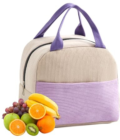 FOSDICK Bolsas térmicas para almuerzo, impermeables, 26 x 21 x 18 cm, para oficina y escuela, violeta