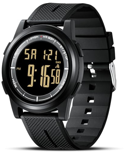 LN LENQIN Reloj Hombre Digital Reloj 30M Impermeables Relojes de Cuarzo Analógico Relojes Hombres Pulsera Luminoso Moda Correa Luz de Fondo Alarma de cronómetro de Minuto