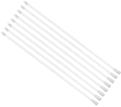 sourcing map 8Pcs 24 Blinds Wand Replacement, Acrylic Blinds Tilt Wand with Hook and Grip, Vertical Blind Rod Stick for Window Curtain Opener Accessory, Clear