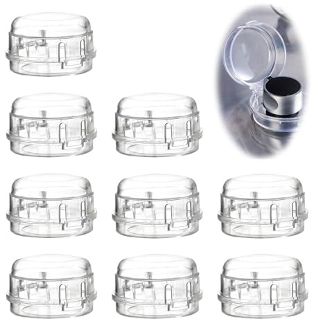Manopola di sicurezza per bambini 9 pezzi Montaggio senza manopola Smontaggio Forno Sicurezza per bambini Ø 6 cm e 4 cm Sicurezza per bambini alta Manopole di sicurezza per fornelli (Bianco)
