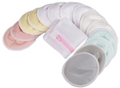 ZUNOXAZ Nursing Bra Pads Breastfeeding Pads Washable 14 Pcs Bowl Shaped Bamboo Fiber with 3 Layers Breathable to Prevent Galactorrhea for Women Outdoor Use