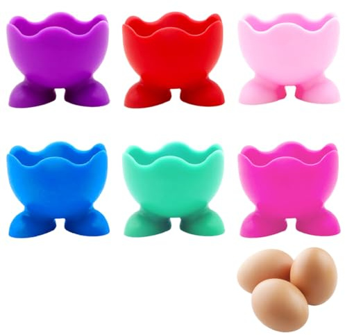 LuLiyLdJ Set di 6 Portauovo,Portauovo Alla Coque,Porta Uova,Porta Uovo Alla Coque Adulti per Uova Sode o alla Coque per colazione,Decorazioni Pasquali
