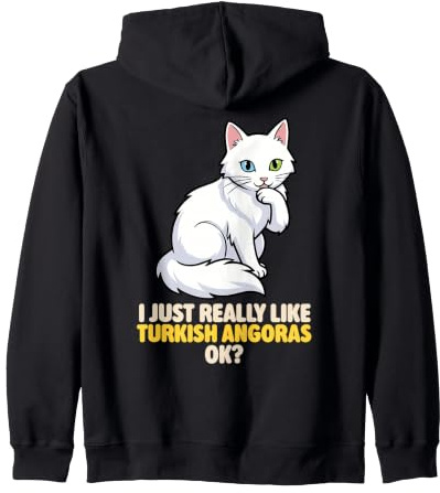 J'aime Vraiment Les Angoras turcs Ok Animal Lover Cute Cat Sweat à Capuche