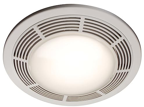 Broan-NuTone 750 Round Fan and Light Combo for Bathroom and Home, White Grille with Glass Lens, 100-Watts, 3.5 Sones, 100 CFM