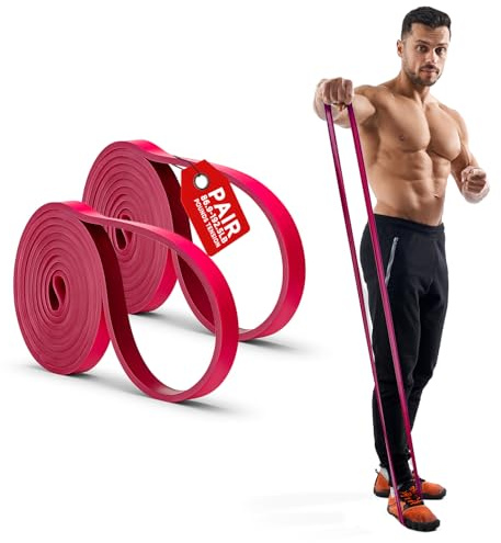 EliteFTS Pro Resistance Band - Boost Core Stability and Flexibility with This Portable, Joint-Friendly Tool - 41 Long (PRO MINI Resistance Band, Red) (Pair)