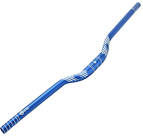 FIFTY-FIFTY Mountain Bike Riser Handlebar, Aluminum Alloy MTB Handlebar, 31.8mm Diameter, 780mm Wide Bicycle Bar (Blue, 35mm Rise)