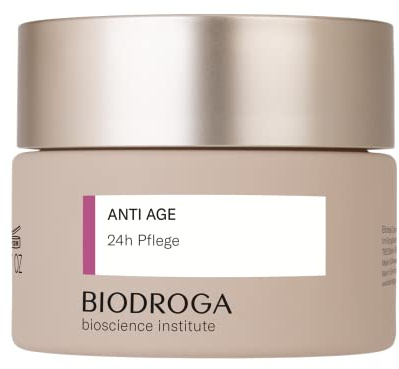 Biodroga Anti Aging 24h Gesichtscreme 50 ml – straffende Anti Falten Gesichtspflege Tagescreme Nachtcreme Vegan Bioscience Institut