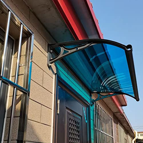 Türüberdachung Draußen Vordach Hauseingang Vordächer,Vordach für Haustür mit Seitenteil Fenster Markisen Wetterfest Regen Polycarbonat Balkon Fenster überdachung (100X250cm/39inX98in,100cm)