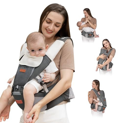 besrey Porte Bebe Physiologique Multifonction – Porte-Bébé Confortable avec Siège pour Randonnée, Porte-Bébé Avant (3,6 à 20 kg), Idéal pour les Promenades et les Activités Extérieures