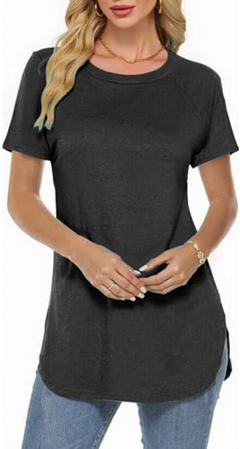 Teesho T-shirt long à manches longues pour femme - Élégant - En coton - Motif pissenlit